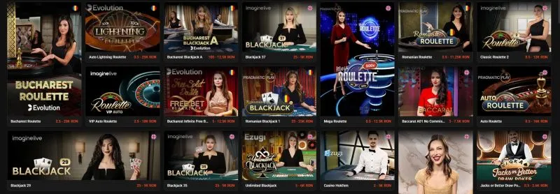 Sectiunea de live casino de la TotoGaming Casino