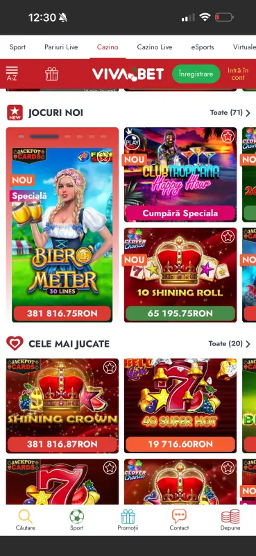 Vivabet Casino pe mobil