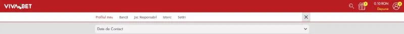 Sectiunea contul meu la Vivabet Casino