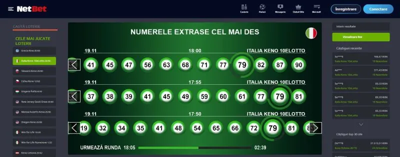 Italia Keno 20 90 la NetBet