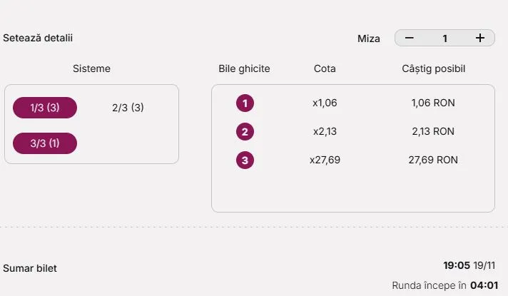 Tipuri de bilete și opțiuni de pariere la Italia Keno