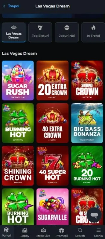 Las Vegas Casino pe mobil