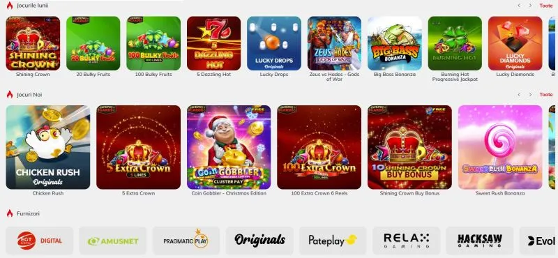 Sectiunea de sloturi de la Bet7 Casino
