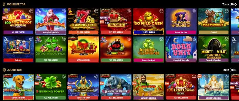 Sectiunea de sloturi de la One Casino