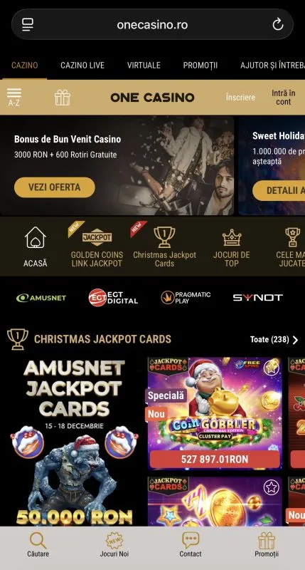 One Casino pe mobil