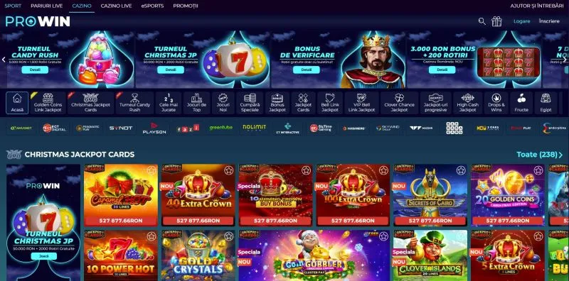 Interfata principala de la Prowin Casino