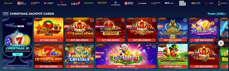Sectiunea de sloturi de la Prowin Casino