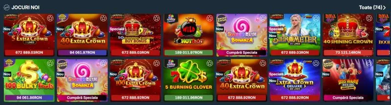 Sectiunea de sloturi de la Ultrabet Casino