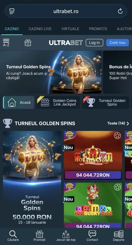 Ultrabet Casino pe mobil