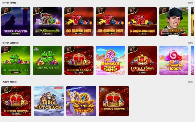 Sectiunea de sloturi de la Winner Casino