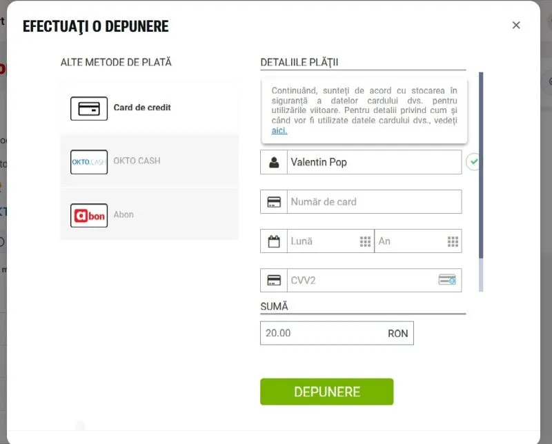 Depunere cu revolut la Superbet Casino