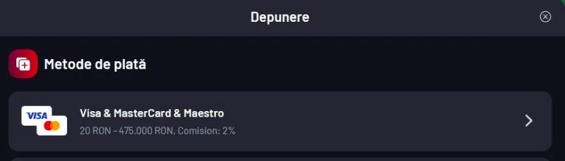 Metoda de plata prin Revolut la Maxbet Casino