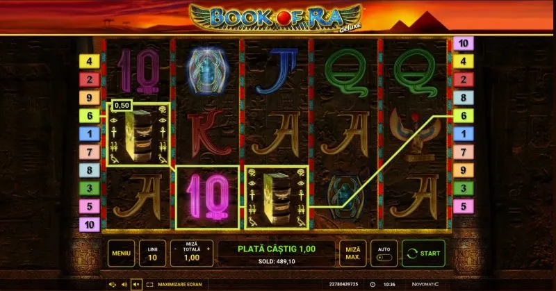 Book of Ra simbol wild și scatter