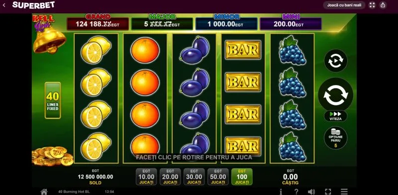 40 Burning Hot Bell Link la Superbet Casino