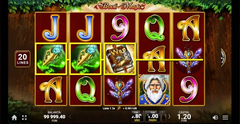 Book of Magic wild și scatter