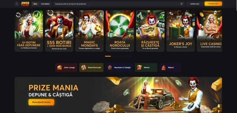 Interfata principala de la Licența și siguranța la Joker Casino România