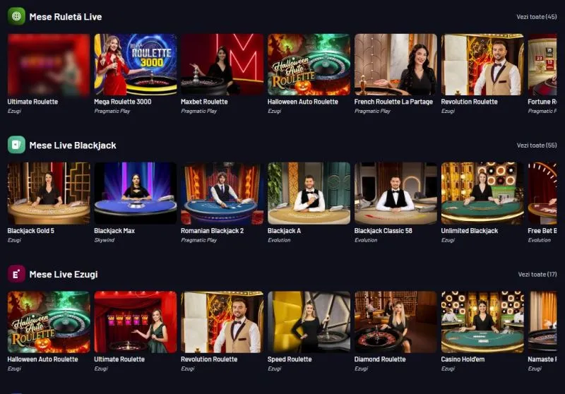 Sectiunea de lice casino de la Maxbet Casino