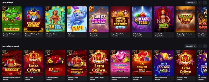 Sectiunea de sloturi de la Joker Casino