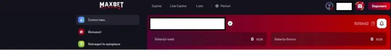 Sectiunea contul meu la Maxbet Casino