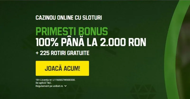 Unibet Casino Bonus de bun venit