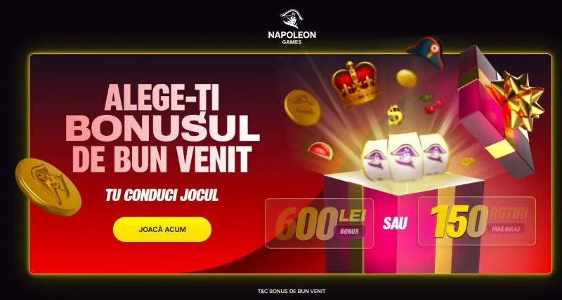 Napoleon Games Casino bonus de bun venit