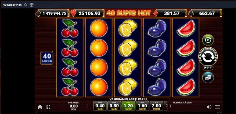 Jocul de slot 40 Super Hot