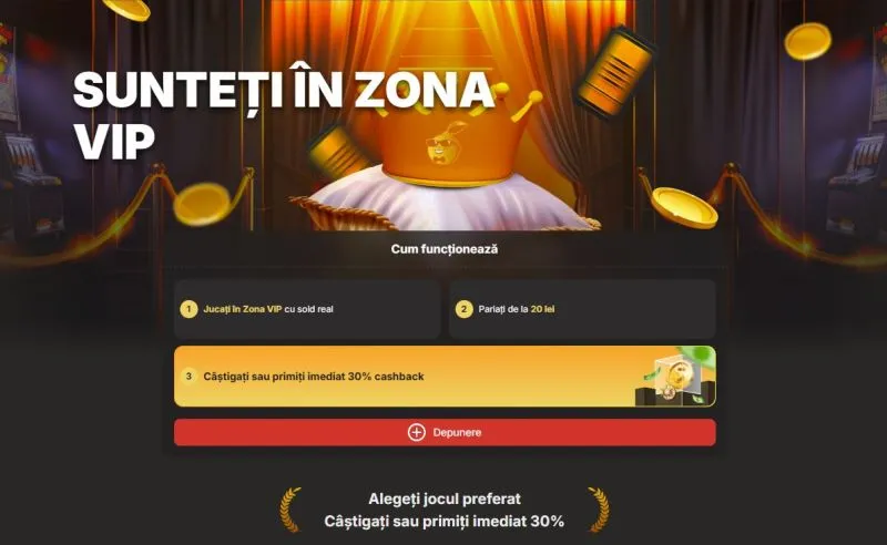 Sectiunea de VIP de la Million Casino