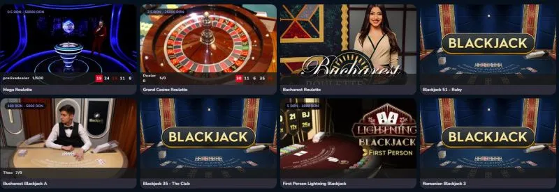 Sectiunea de live casino de la Mr Play Casino