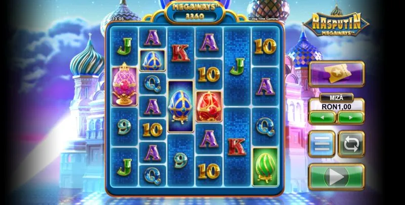 Interfata jocului de slot Rasputin Megaways