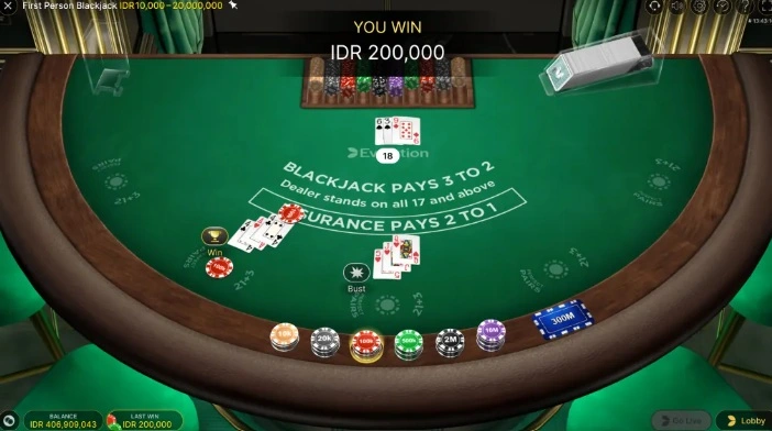 Jocul First Person Blackjack