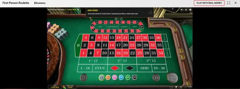 cum se joaca First Person Roulette online