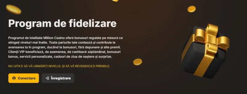 Programul VIP de la Million Casino