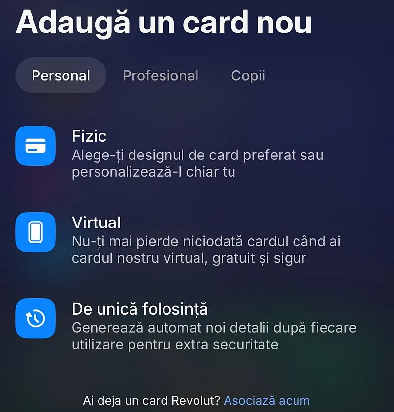 Revolut virtual vs card fizic pentru cazinouri