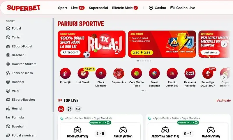 Superbet Casino bonus sport