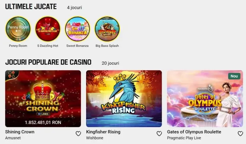 Sloturi și păcănele la Unibet Casino
