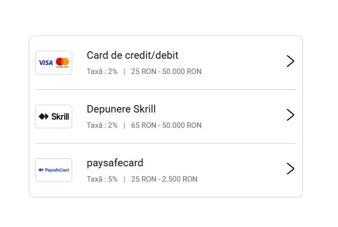 Metode de plată și retrageri la Unibet Casino