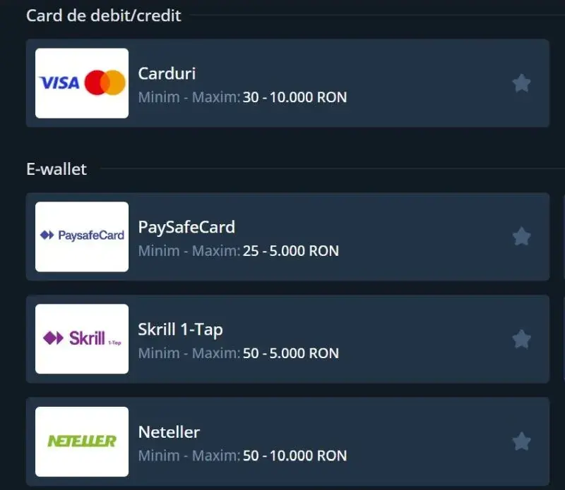 Metode de plată la 12xBet