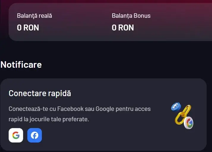 Sectiunea contul meu la MaxBet Casino