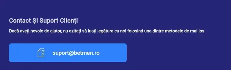 Suportul clienți la BetMen Casino