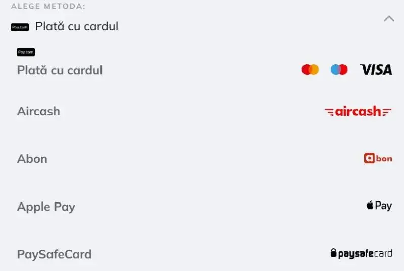 Metodele de plată folosite la Powerbet