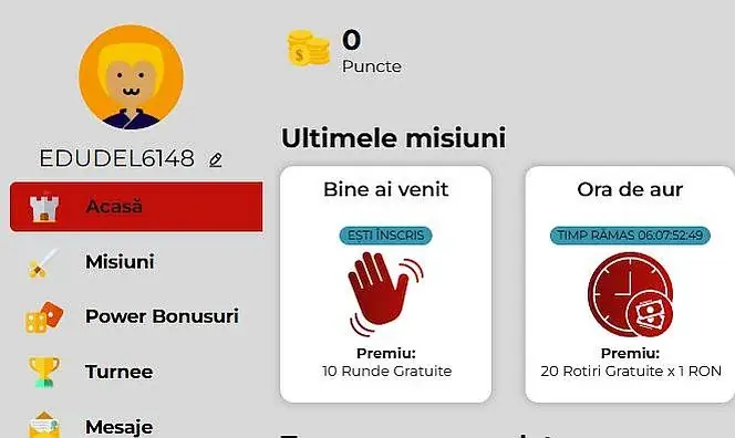 Sectiunea contul meu la Powerbet Casino
