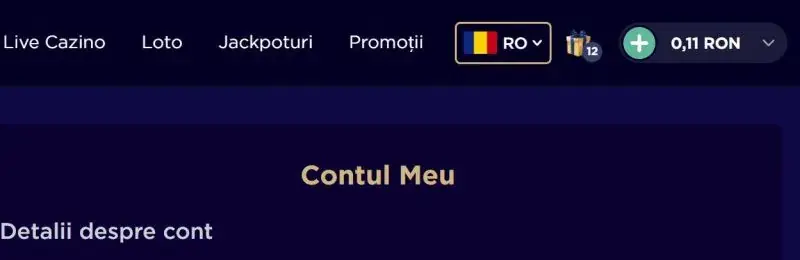 Sectiunea contul meu la WinBoss Casino