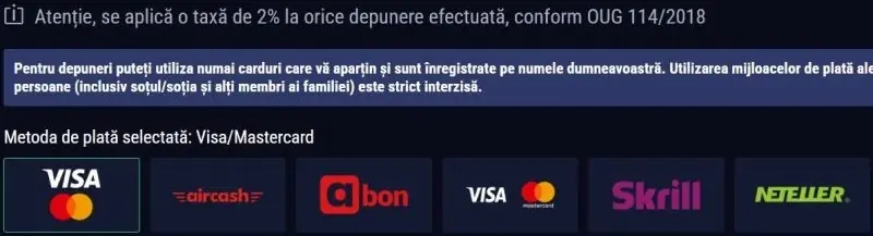 Plăți la Favbet Casino