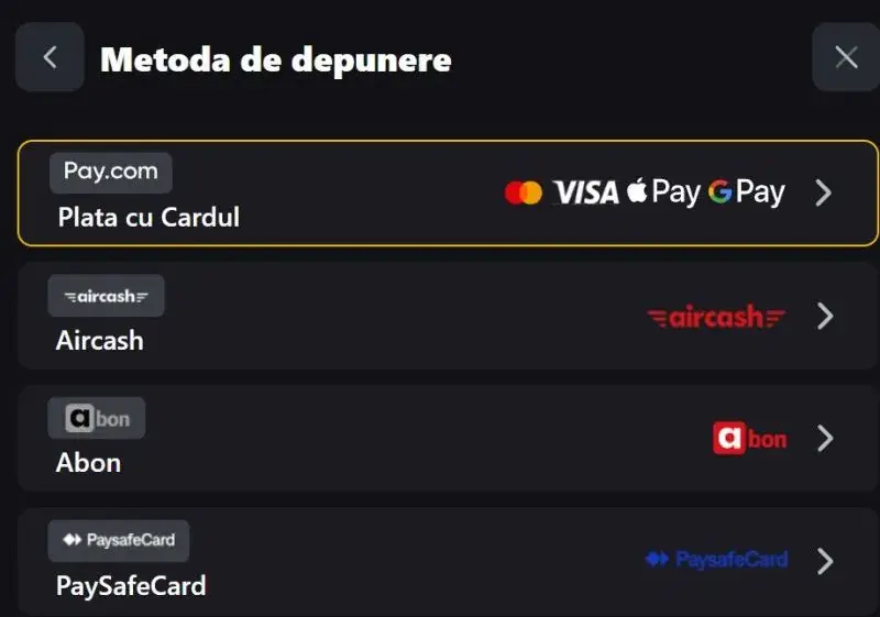 Metode de plată si retrageri la Joker Casino