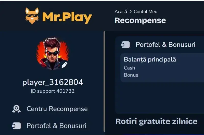 Contul meu la Mr. Play Casino