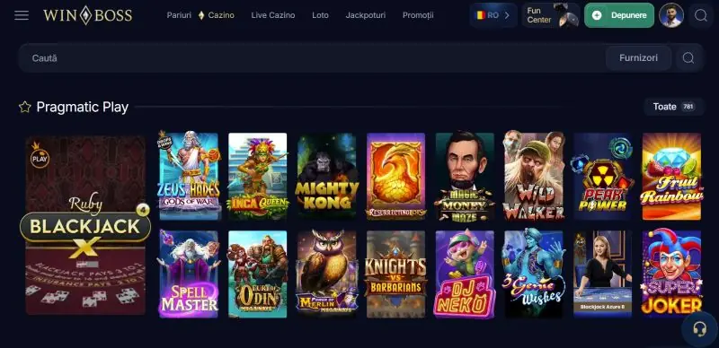 Pagina Principala la WinBoss Casino