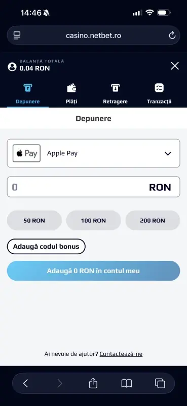 Primul tău depozit la casino cu Apple Pay